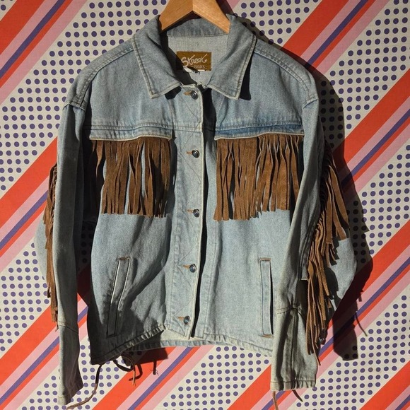 Street Worn Jackets & Blazers - Vintage 1980s denim frill jacket